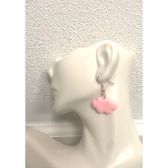 Pink Cloud Statement Earrings - Picture 1 of 3